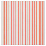 [ Thumbnail: Red & Mint Cream Lines Fabric ]
