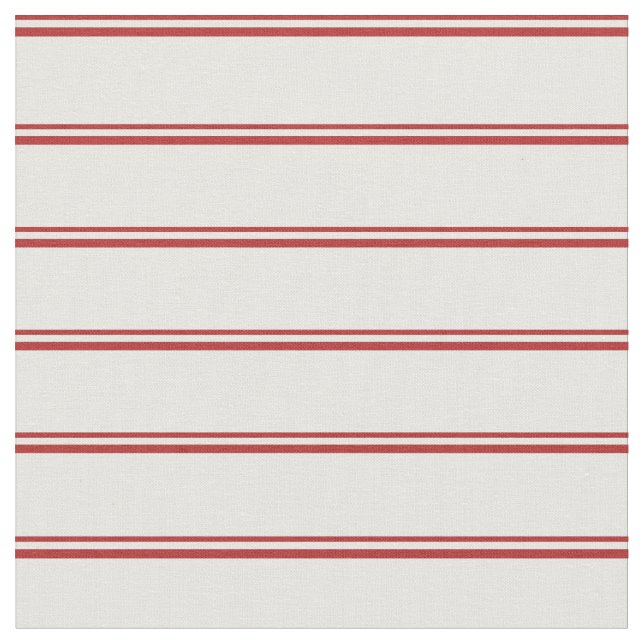 Red & Mint Cream Pattern Fabric (Close Up)