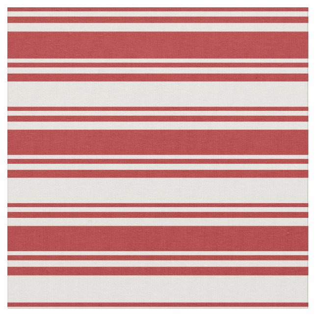 Red & Mint Cream Pattern Fabric (Close Up)