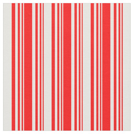 Red & Mint Cream Stripes/Lines Pattern Fabric