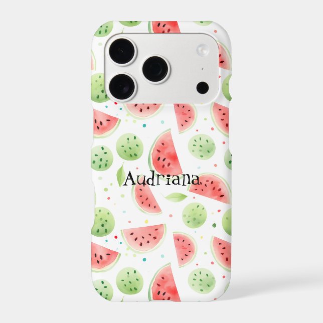Red Mint Green Watermelons iPhone Case (Back)