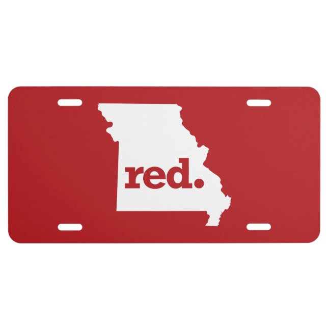 RED MISSOURI LICENSE PLATE (Front)