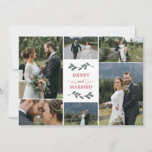 Red Mistletoe With Love Merry Married Christmas Thank You Card