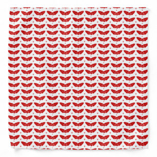 Red Mistletoes on White Background Christmas Bandana