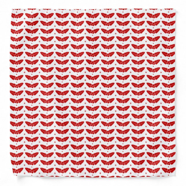 Red Mistletoes on White Background Christmas Bandana (Front)