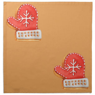 Red Mitten frosted cookie cloth dinner napkin