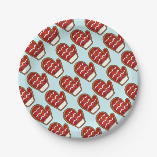 Red Mitten Sugar Cookies Christmas Holiday Plates