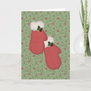 Red Mittens Christmas Card