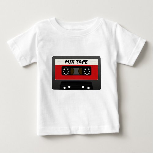 Red Mix Tape _ 80s And 90s Retro Inspired Gift Baby T_Shirt