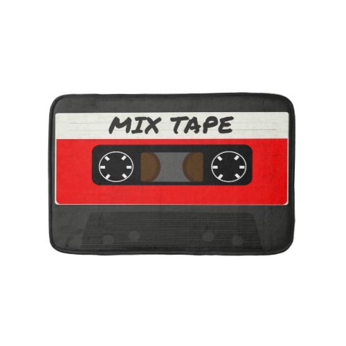 Red Mix Tape _ 80s And 90s Retro Inspired Gift Bathroom Mat