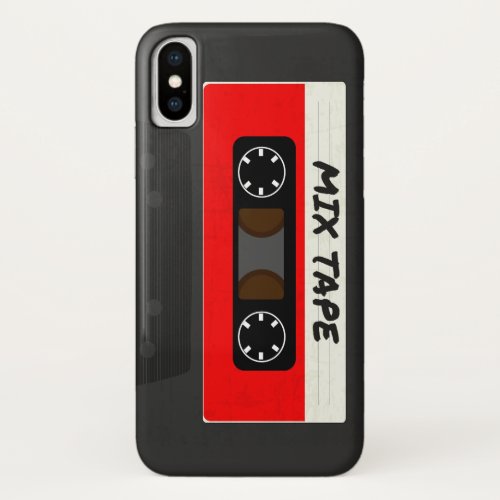 Red Mix Tape _ 80s And 90s Retro Inspired Gift iPhone X Case