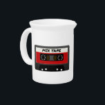 Red Mix Tape - 80s And 90s Retro Inspired Gift Drink Pitcher<br><div class="desc">Vintage design,  perfect for anyone who loves retro objects! Red and black mixtape,  cassette tape,  music. The piece of old technology we miss the most! Accentuate your style with this cool art! Great gift for music lovers,  80s and 90s teenagers,  adults,  and musicians.</div>