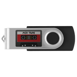 Red Mix Tape - 80s And 90s Retro Inspired Gift Flash Drive