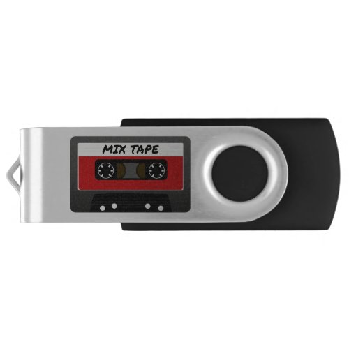 Red Mix Tape _ 80s And 90s Retro Inspired Gift Flash Drive