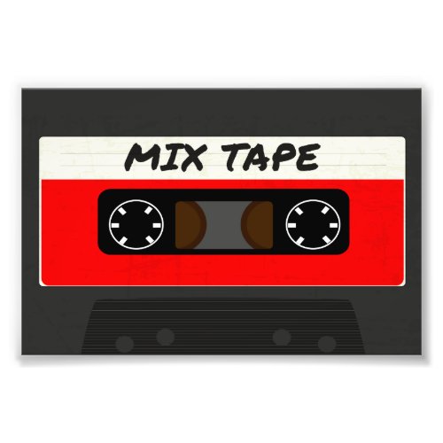 Red Mix Tape _ 80s And 90s Retro Inspired Gift Photo Print