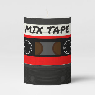 Red Mix Tape - 80s And 90s Retro Inspired Gift Pillar Candle