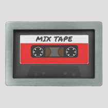 Red Mix Tape - 80s And 90s Retro Inspired Gift Rectangular Belt Buckle