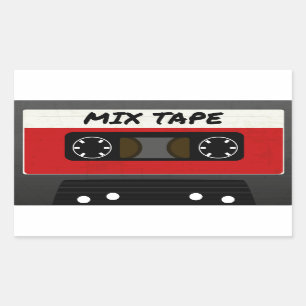 Red Mix Tape - 80s And 90s Retro Inspired Gift Rectangular Sticker