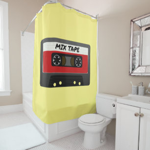 Red Mix Tape - 80s And 90s Retro Inspired Gift Shower Curtain