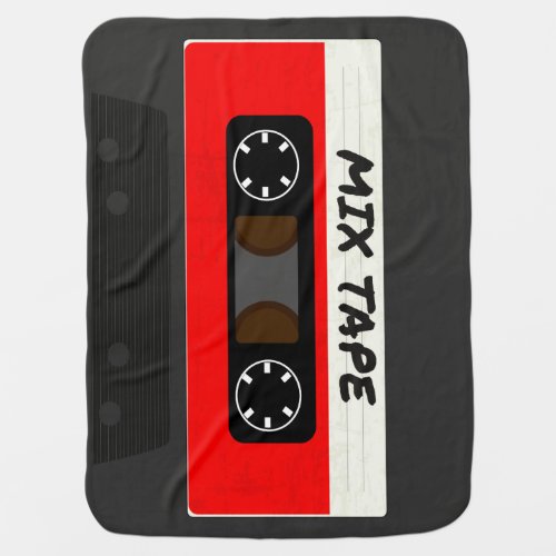 Red Mix Tape _ 80s And 90s Retro Inspired Gift Swaddle Blanket