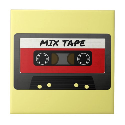 Red Mix Tape _ 80s And 90s Retro Inspired Gift Tile