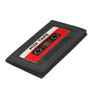 Red Mix Tape - 80s And 90s Retro Inspired Gift Tri-fold Wallet