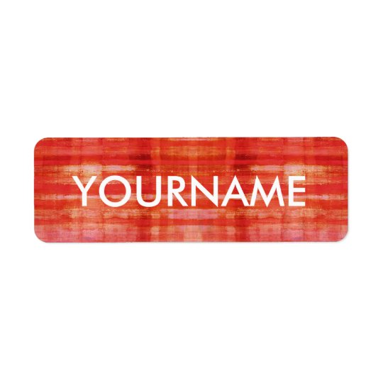 Red Modern Art Striped Pattern Label