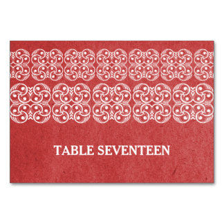 Red Modern Bohemian Table Card