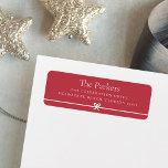 Red | Modern Bow Simple Minimal Return Address Label<br><div class="desc">Sweet and simple return address labels feature a minimalist layout that's perfect for your Christmas holiday greetings or all year long. Customize with your family name and address in clean,  classic serif typeface on a festive red background. A petite bow along the bottom completes the design.</div>