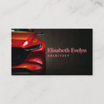 Red Modern Car Headlights On Black Background Business Card at Zazzle
