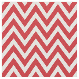 Red Modern Chevron Stripes Fabric