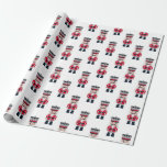 Red Modern Christmas Nutcracker Wrapping Paper<br><div class="desc">A simple pattern of a black red and silver Christmas nutcracker decorates this gift wrap. Fun for wrapping your Christmas gifts. Designed for you by Blackberry Boulevard.</div>