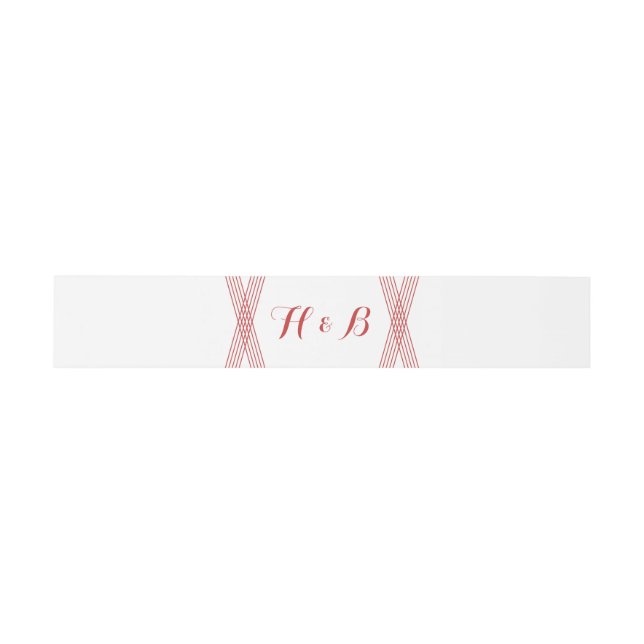 Red Modern Deco Belly Bands Invitation Belly Band (Flat)