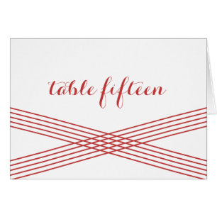 Red Modern Deco Table Number Card