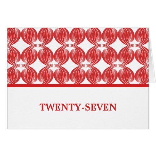 Red Modern Deco Table Number Card