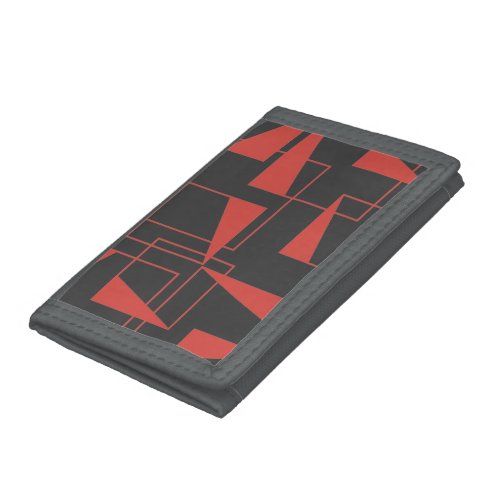 Red modern dynamic trendy geometric pattern trifold wallet