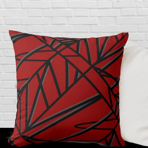 Red Modern Elegant Abstract Throw Pillow