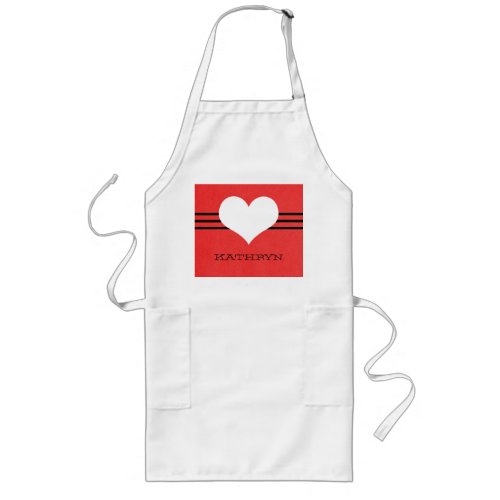 Red Modern Heart Apron