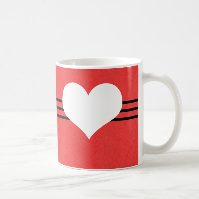 Red Modern Heart Mug (Right)