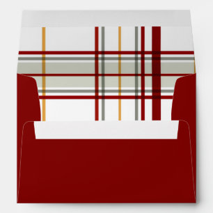 Red Modern Holiday Plaid Envelope