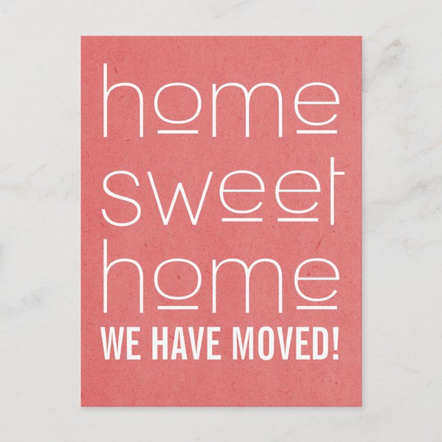 Red Modern Home Sweet Home Postcard (Front)