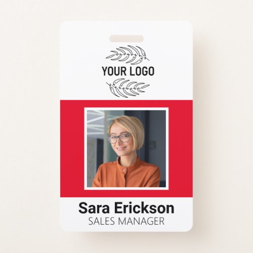 Red Modern ID Card Business Employee Badge