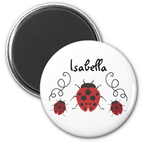 Red Modern Ladybug Personalize it Magnet