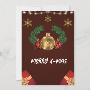 Red Modern Merry Christmas Holiday Card