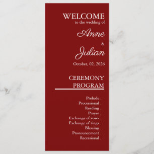 Red Modern Minimalist Bridal Program QR Code