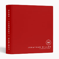 Red Modern Minimalist Simple Monogram