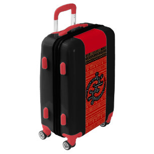 Red Modern Mudcloth Luggage