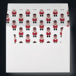 Red Modern Nutcracker Christmas Envelope<br><div class="desc">A simple pattern of a black red and silver Christmas nutcracker decorates the inside of this envelope. Fun for mailing your Christmas Cards. Designed for you by Blackberry Boulevard.</div>