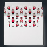 Red Modern Nutcracker Christmas Envelope<br><div class="desc">A simple pattern of a black red and silver Christmas nutcracker decorates the inside of this envelope. Fun for mailing your Christmas Cards. Designed for you by Blackberry Boulevard.</div>