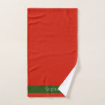 Red Modern Personalizable Hand Towel at Zazzle